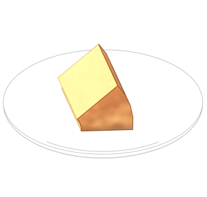 カットしたシフォンケーキのイラスト