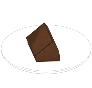 カットしたチョコ シフォンケーキのイラスト