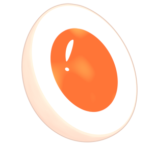カットした半熟ゆで卵のイラスト