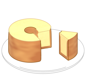 かわいいシフォンケーキのイラスト