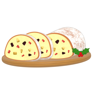 かわいいクリスマス シュトーレンのイラスト