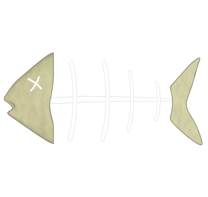 かわいい魚の骨のイラスト