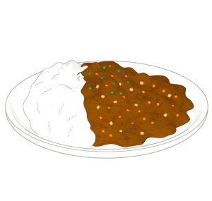 かわいいキーマカレーのイラスト