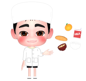 かわいい給食当番のイラスト