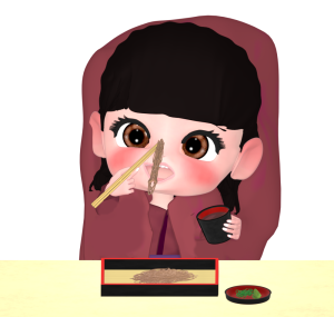 かわいい二人羽織のイラスト
