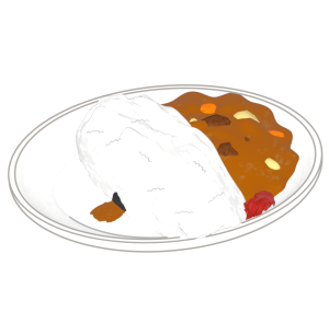 ダムカレーのイラスト