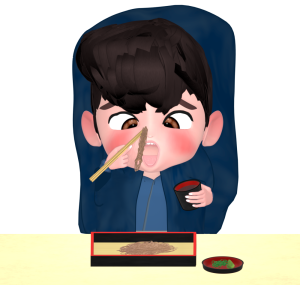 難しい二人羽織のイラスト