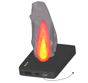 発火するモバイルバッテリーのイラスト