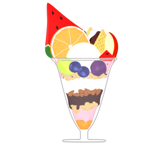 フルーツパフェのイラスト