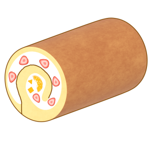 フルーツロールケーキのイラスト