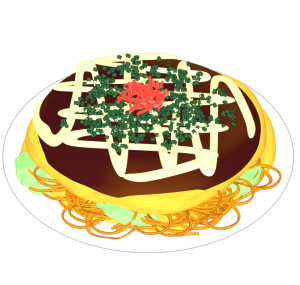 広島風お好み焼きのイラスト