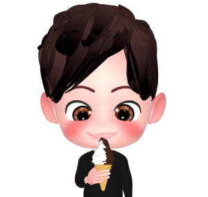アイスクリームを食べる人のイラスト