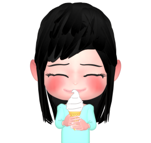 アイスクリームを舐める女の子のイラスト