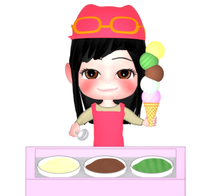 アイスクリーム屋の店員のイラスト