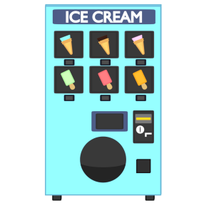 アイスクリーム自動販売機のイラスト