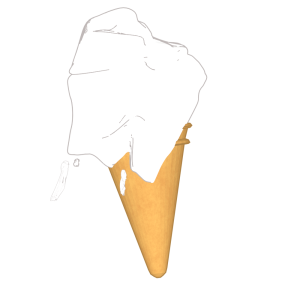 アイスが溶けて垂れるイラスト