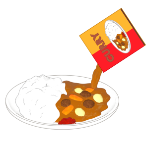 レトルトカレーのイラスト