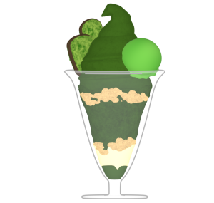 抹茶パフェのイラスト