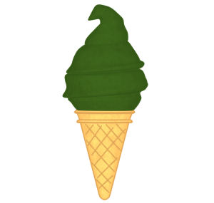 抹茶ソフトクリームのイラスト