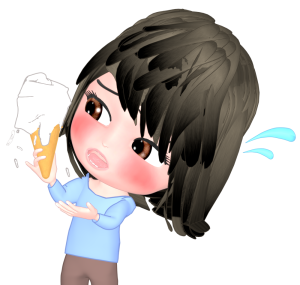 溶けるアイスクリームのイラスト