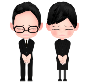 喪服を着た人のイラスト