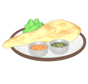 ナンとカレーのイラスト