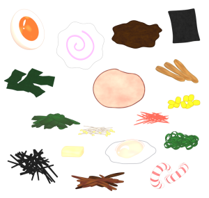 ラーメンの具材のイラスト
