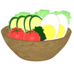サラダボウルに入った野菜のイラスト