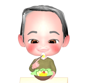 サラダを食べる人のイラスト