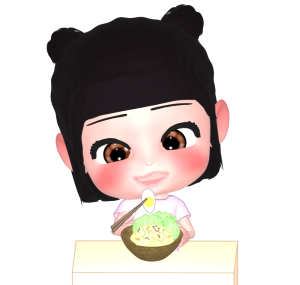 サラダを食べる女の子のイラスト