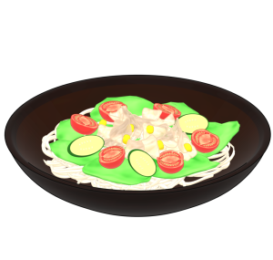 サラダうどんのイラスト