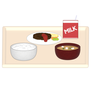 学校給食 ご飯のイラスト
