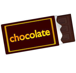 銀紙から出す板チョコのイラスト