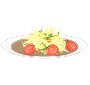 ソムタムのサラダのイラスト