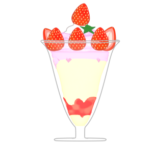 いちごパフェのイラスト