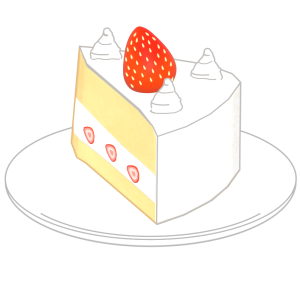 イチゴのショートケーキのイラスト