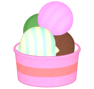 おしゃれなカップアイスのイラスト