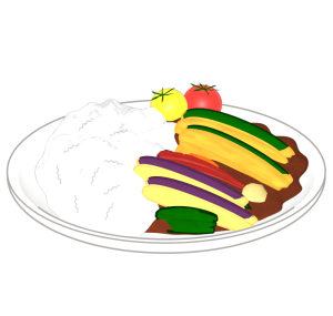 夏野菜カレーのイラスト