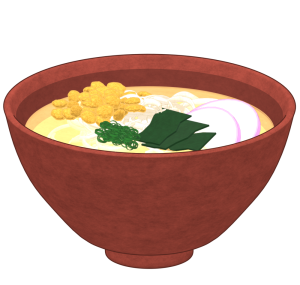 たぬきうどんのイラスト