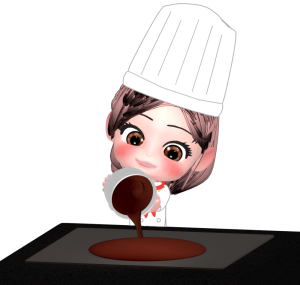 テンパリングで溶かすチョコレートのイラスト