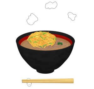 かき揚げそばのイラスト