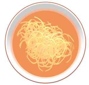 上から見る具なしラーメンのイラスト