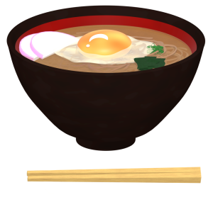 月見そばのイラスト