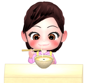 うどんを食べる人のイラスト