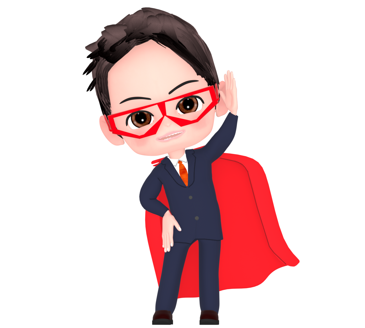 準備体操をするスーパーサラリーマンのイラスト