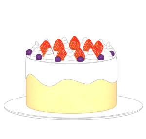 ホールケーキのイラスト