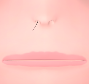 鼻毛が一本出ている人のイラスト