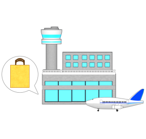 空港の不審物のイラスト