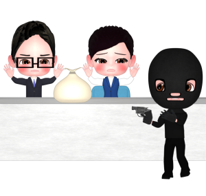 銀行強盗のイラスト