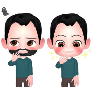 髭の脱毛をした人のイラスト